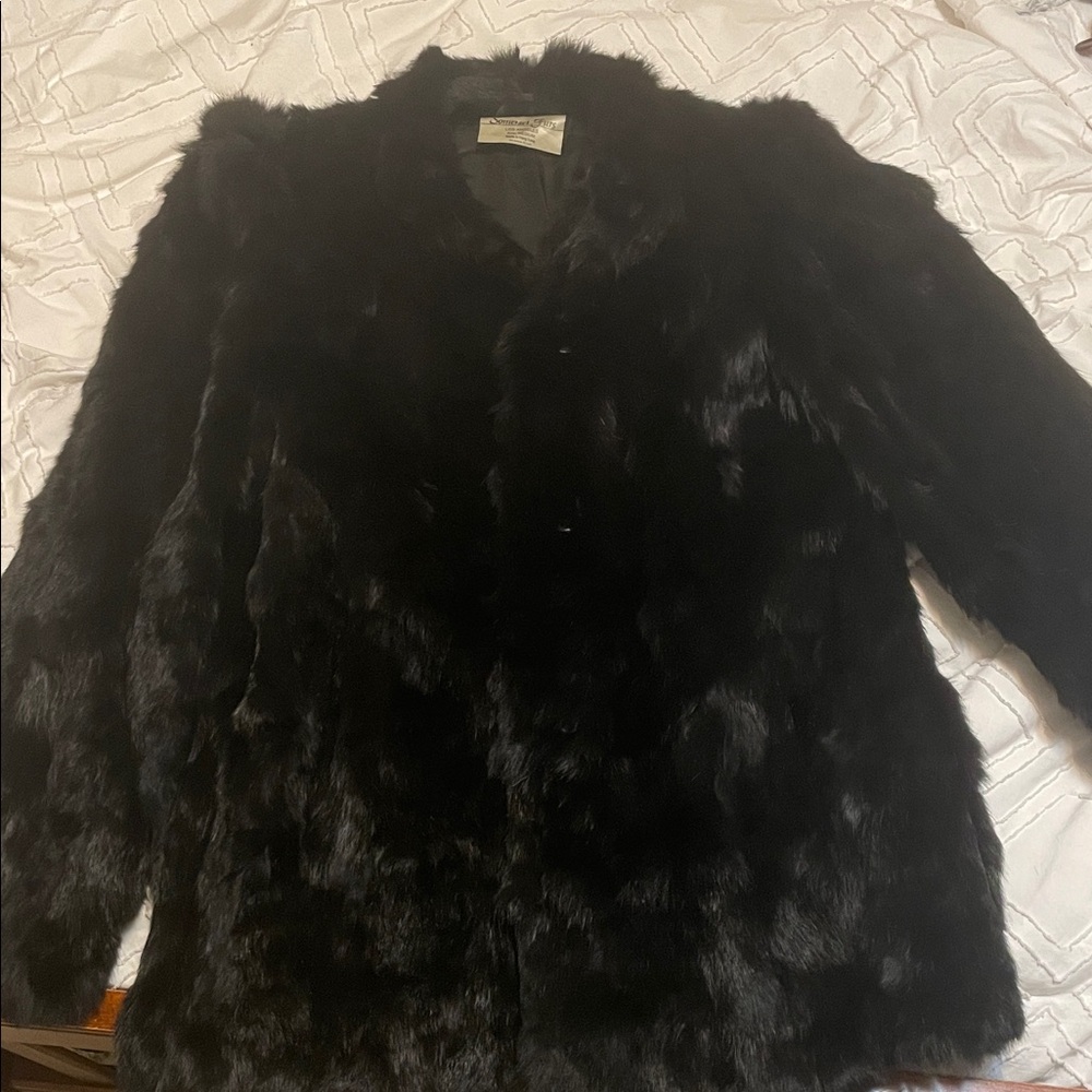 Elegant Black Faux Fur Teddy Jacket